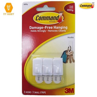 [SIÊU DÍNH-BỀN-TIỆN LỢI] Móc Dán Tường Vuông 300gr Vỉ 3 Cái 17502 Command 3M - HIBUVTAUTO