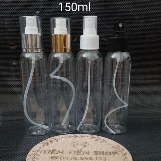 Chai nhựa trong 150ml đầu xịt phun sương vai tròn dáng cao