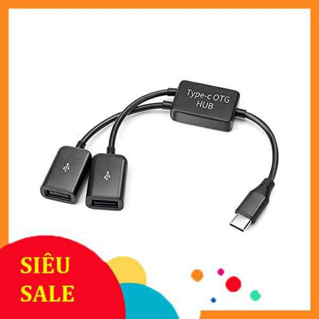 Cáp OTG USB HUB Type-C 2 cổng