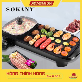 Bếp Lẩu Nướng Gia Đình 2 Ngăn Tiện Dụng SOKANY