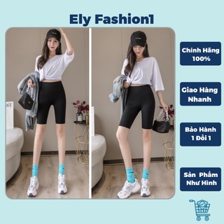 Quần Legging Lửng Nữ Cạp Cao Vải Cotton Cao Cấp Barbie Short Ngố Yoga ThểThao Co Dãn 4 Chiều Elyfashion1