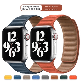 Dây Da Đeo Đồng Hồ Có Khóa Từ Tính Thời Trang Cho Apple 44mm 40mm 38mm 42mm 41mm 45mm Iwatch Series 7 6 Se 5 4 3