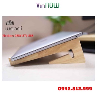 Giá đỡ laptop gỗ kiêm Đế tản nhiệt cho laptop, macbook bằng gỗ loại 1 tầng