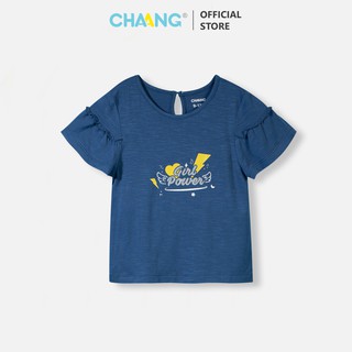 Áo tay bèo hero xanh cho bé gái CHAANG