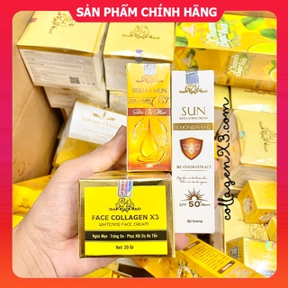 Combo Kem Face Collagen X3 + Serum Mụn Colagen X3 + Kem Chống Nắng Mỹ Phẩm Đông Anh