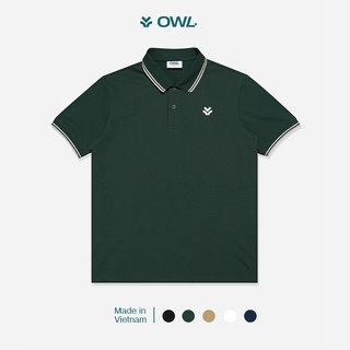 OWL BRAND® STRIPED POLO - Áo thun có cổ màu xanh rêu - OWL170621