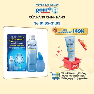 Bộ sản phẩm vệ sinh mũi Rohto NoseWash (1 bình vệ sinh mũi Easy Shower và 1 bình dung dịch 400 ml)