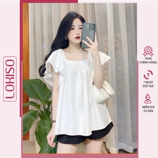 Áo kiểu nữ đẹp babydoll cổ vuông đẹp bánh bèo dễ thương LOKISO AK01