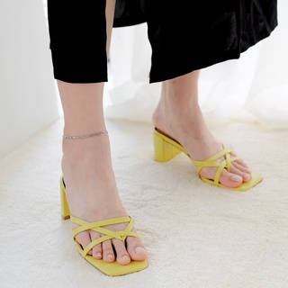 [Joiehome] Dép cao gót quai mảnh xỏ ngón, gót vuông