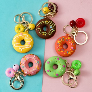 Móc Chìa Khóa Bánh Donut Hoạt Hình Dễ Thương, Móc Trang Trí Túi Xách Đa Năng