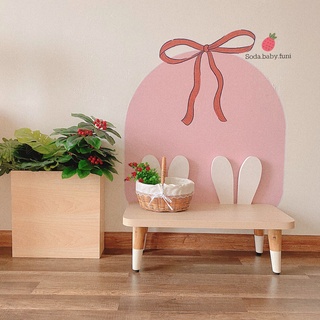 .. Ghế băng ngồi chơi mang giày tai thỏ cho bé dễ thương màu gỗ ngang 80cm mã 001