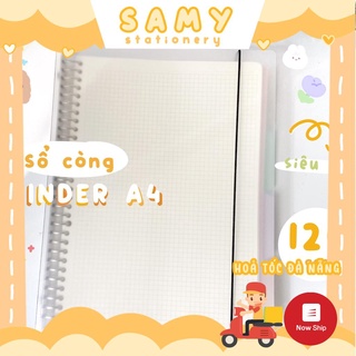 (TẶNG 4 TAB) SỔ CÒNG SIZE A4 30 LỖ GHI CHÉP HỌC TẬP BINDER BULLET JOURNAL SẴN 100 TỜ GIẤY SIÊU DÀY 120 GSM KLONG