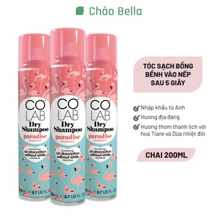 Dầu gội khô Colab Paradise (Hương Địa Đàng) | Dưỡng Tóc Mềm Mượt, Tóc Sạch Bồng Bềnh Vào Nếp Sau 5 Giây (200ml)