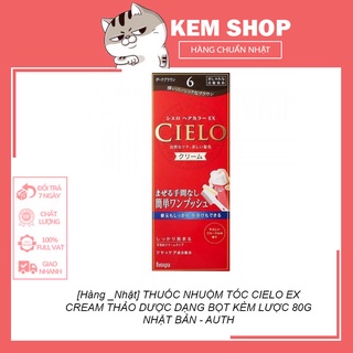 [Hàng _Nhật]  THUỐC NHUỘM TÓC CIELO EX CREAM THẢO DƯỢC DẠNG BỌT KÈM LƯỢC 80G NHẬT BẢN - AUTH