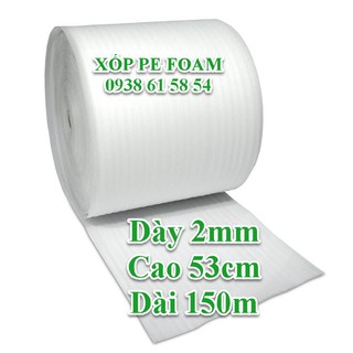 Cuộn Xốp Pe Foam Dày 2mm cao 50cm dài 150m