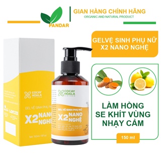 Dung dịch vệ sinh phụ nữ x2 nano nghệ, hồng mịn, se khít, hết ngứa loại bỏ mùi hôi, Cỏ Cây Hoa Lá, PANDAR, chai 150 ml