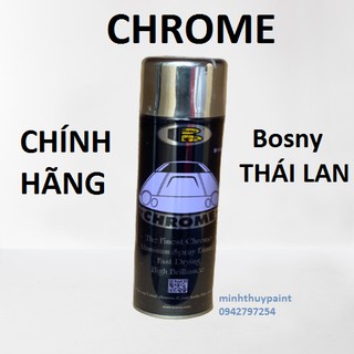 Sơn xịt mạ inox Chrome hiệu Bosny Nhập khẩu Thái Lan 100%