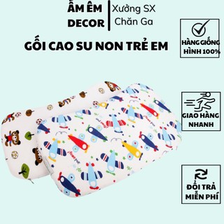 [Kho Sỉ Gối Trẻ Sơ Sinh] Gối cao su non trẻ em size 43*25cm .- Gối cao su trẻ em Ấm Êm Decor Freeship