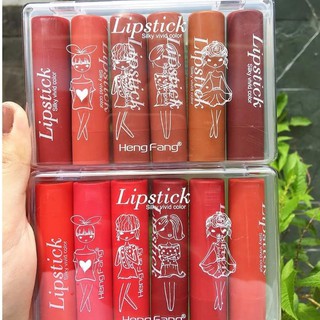 Set 6 son sáp mềm mịn HengFang lipstick siiky vivid color