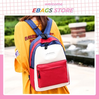 [ Mẫu Đẹp ] Balo Nữ Vải Phối Màu Đựng Vừa A4 Năng Động BEB8017