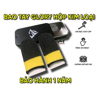 Bao tay chơi game ff 2 ngón Glory vàng đen vải carbon sợi bạc cao cấp
