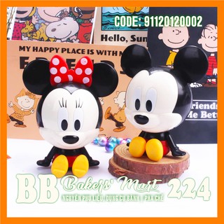 [Freeship] Phụ kiện trang trí hình nhựa RỜI - Hình Chuột MICKEY, MINNIE đen 2 con