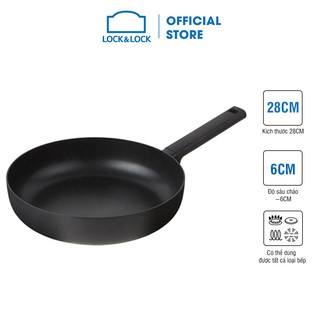 [Mã LIFEHL25 giảm 10% đơn 350K] Chảo rán Soma Lock&amp;Lock 28cm (Có thể dùng bếp từ) - Màu đen - LMH1283IH