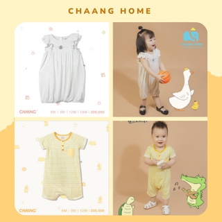 Chaang body cộc tay cotton cho bé trai bé gái Lake bổ trụ, tay bèo trẻ em
