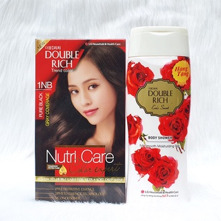 [Tặng Sữa Tắm 200g]Nhuộm Tóc Double Rich Trend Color 1NB - Đen Tự Nhiên