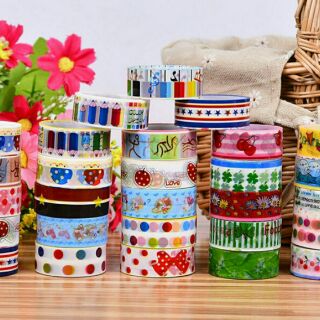 Set 10 cuộn băng keo họa tiết (KT 1 cuộn: 1.5cm x 3m)