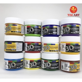Set 12 màu Acrylic 3D-100ml cơ bản