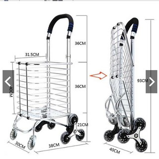 (TIỆN LỢI-XE LEO CẦU THANG DỄ DÀNG-SIÊU NHẸ) Xe đi chợ leo cầu thang hợp kim nhôm Bền, nhẹ Homestar 801 (Bạc)