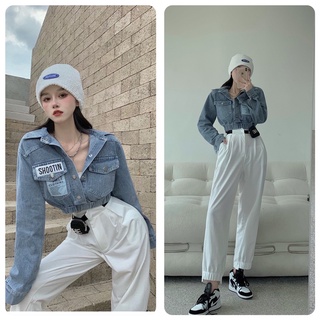 ÁO KHOÁC JEANS CROPTOP TAY DÀI THỜI TRANG NỮ