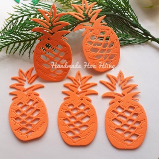 10 hình trái thơm bằng giấy xốp 2mm, 7.5 x 3.8cm- hình trang trí hộp đựng bút, thiệp, bưu thiếp, phong bì, phong thư
