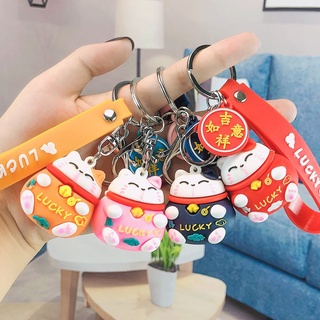 Móc khóa Mèo May Mắn kèm dây, phụ kiện balo, túi xách xinh xắn