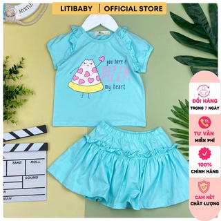 Bộ quần áo bé gái LITIBABY hình que kem. Mã BPZA01