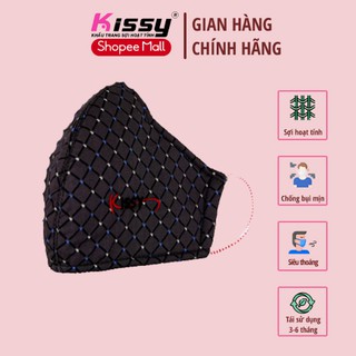Khẩu Trang Vải 3 Lớp Kissy Người Lớn Size L Chấm Bi Chống Nắng Và Chống Bụi Mịn Hiệu Quả
