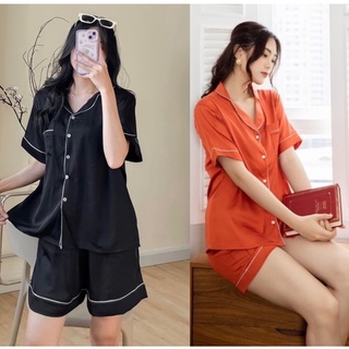 Bộ đồ ngủ nữ mùa hè cao cấp, bộ đùi lụa cộc tay mềm mại C03