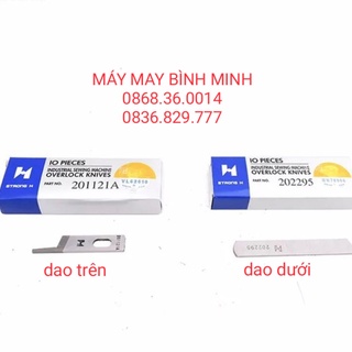 Dao trên 201121A và dao dưới 202295 máy vắt sổ Pegasus và Sirubar Strongh tem vàng (hàng xịn)