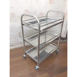 (Tbyt Hào Anh)Xe đẩy 3 tầng inox201 dùng cho bệnh viện , spa , phòng khám ( xe tiêm 3 tầng)