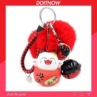 Móc khóa ô tô mèo Thần Tài cute treo ba lô, móc chìa khóa xe máy mèo may mắn đáng yêu đem đến Tài Lộc và May Mắn MK67