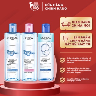 Nước Tẩy Trang Làm Sạch Sâu, Dưỡng Ẩm Cho Mọi Loại Da L'oreal 3-in-1 Micellar Water 400ml
