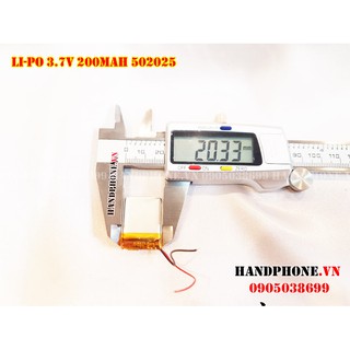 Pin Li-Po 3.7V 502025 200mAh (Lithium Polyme)