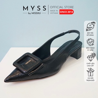 Giày nữ mũi nhọn cài khoen gót trụ 3cm thời trang MYSS - CG154
