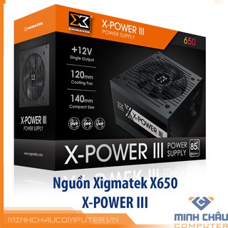 Nguồn XIGMATEK X-POWER III X-650 (EN45990) - Bảo hành chính hãng Mai Hoàng 36 T