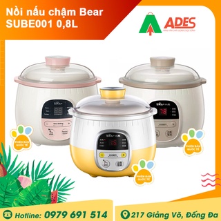 Nồi nấu chậm Bear SUBE001 0,8L - BẢN QUỐC TẾ - Chính hãng Bảo hành 12 tháng - Nấu cháo, Ninh, Hầm, Hấp - NEW 2021