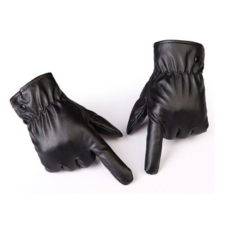 Găng tay da cảm ứng mùa đông lót nỉ giữ ấm