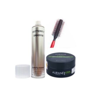 Combo gôm xịt tóc BUTTERFLY SHADOW 600ML VÀ Sáp tạo kiểu mờ Aurane Cool Stylish Clay 80ml