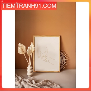 Tranh treo tường | Line art-Fine Line Holding Hands Print 08 , tranh canvas giá rẻ