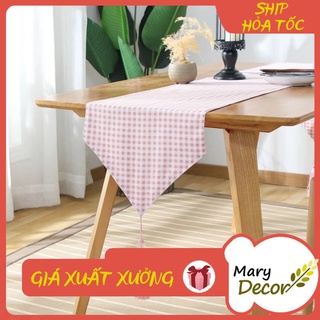 KHĂN RUNNER MARY DECOR - CARO HỒNG KR-B06